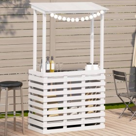 Garden bar high table solid wood white 112.5x57x195.5 cm by , Garden tables - Ref: Foro24-832535, Price: 314,99 €, Discount: %