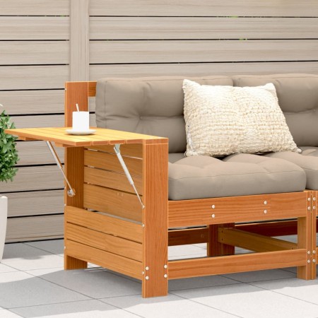 Garden sofa with armrests and wax brown pine wood cushion by , Outdoor sofas - Ref: Foro24-844916, Price: 97,57 €, Discount: %