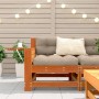 Garden sofa with armrests and wax brown pine wood cushion by , Outdoor sofas - Ref: Foro24-844916, Price: 97,57 €, Discount: %