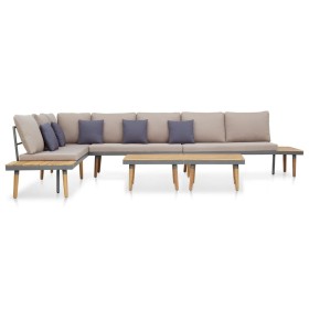 7-seater garden furniture set with cushions, brown acacia wood by vidaXL, Garden sets - Ref: Foro24-46482, Price: 860,76 €, D...