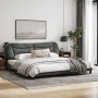 Bed frame with LED lights dark gray fabric 200x200 cm by , Beds and slatted bases - Ref: Foro24-3213726, Price: 265,86 €, Dis...