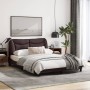 Bed frame with LED lights dark brown fabric 140x200 cm by , Beds and slatted bases - Ref: Foro24-3213707, Price: 214,16 €, Di...