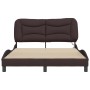 Estructura de cama con luces LED tela marrón oscuro 140x200 cm de , Camas y somieres - Ref: Foro24-3213707, Precio: 214,16 €,...