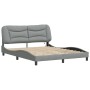 Estructura de cama con luces LED tela gris claro 160x200 cm de , Camas y somieres - Ref: Foro24-3213711, Precio: 221,99 €, De...