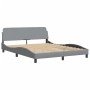 Estructura de cama con luces LED tela gris claro 160x200 cm de , Camas y somieres - Ref: Foro24-3213711, Precio: 221,99 €, De...