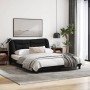 Estructura de cama con luces LED tela negro 160x200 cm de , Camas y somieres - Ref: Foro24-3213713, Precio: 257,15 €, Descuen...