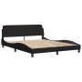 Estructura de cama con luces LED tela negro 160x200 cm de , Camas y somieres - Ref: Foro24-3213713, Precio: 257,15 €, Descuen...