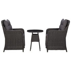 Garden chairs 2 units with black synthetic rattan table by vidaXL, Garden chairs - Ref: Foro24-46550, Price: 294,22 €, Discou...