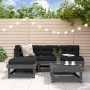 5-piece garden sofa set made of solid gray pine wood by , Garden sets - Ref: Foro24-3186517, Price: 301,85 €, Discount: %