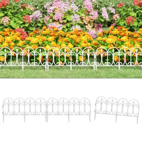 Garden edging 17 units PP white 10 m by , Garden edging and edging - Ref: Foro24-318294, Price: 36,99 €, Discount: %