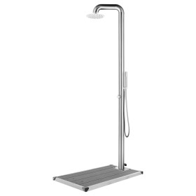 Garden shower with gray base 230 cm stainless steel by , Pool and spa accessories - Ref: Foro24-3070794, Price: 412,11 €, Dis...