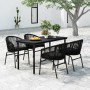 Juego de comedor para jardín 5 piezas negro de , Conjuntos de jardín - Ref: Foro24-3099223, Precio: 548,36 €, Descuento: %