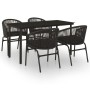 Juego de comedor para jardín 5 piezas negro de , Conjuntos de jardín - Ref: Foro24-3099223, Precio: 548,36 €, Descuento: %