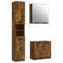 Set de muebles baño 3 pzas madera contrachapada roble ahumado de , Muebles de baño - Ref: Foro24-3115881, Precio: 200,99 €, D...