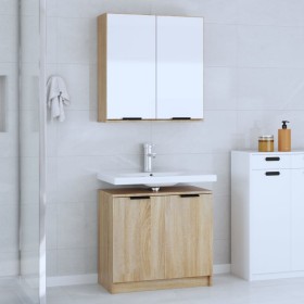 Set de muebles de baño 2 pzas madera de ingeniería roble sonoma de , Muebles de baño - Ref: Foro24-3115862, Precio: 123,99 €,...