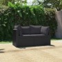 2-teilige Gartensofagarnitur und schwarze synthetische Rattankissen von vidaXL, Modulare Sofas für den Außenbereich - Ref: Fo...