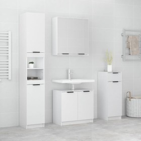 Bathroom furniture set 4 pieces glossy white plywood by , Bathroom furniture - Ref: Foro24-3115888, Price: 270,71 €, Discount: %