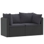 2-teilige Gartensofagarnitur und schwarze synthetische Rattankissen von vidaXL, Modulare Sofas für den Außenbereich - Ref: Fo...