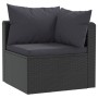 2-teilige Gartensofagarnitur und schwarze synthetische Rattankissen von vidaXL, Modulare Sofas für den Außenbereich - Ref: Fo...