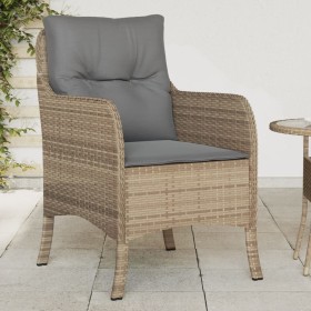 Garden armchairs with cushions 2 units synthetic rattan beige mix by , Garden chairs - Ref: Foro24-365149, Price: 201,31 €, D...