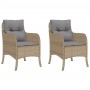 Garden armchairs with cushions 2 units synthetic rattan beige mix by , Garden chairs - Ref: Foro24-365149, Price: 201,20 €, D...