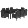 Set de comedor de jardín 9 pzas y cojines ratán sintético negro de , Conjuntos de jardín - Ref: Foro24-3211853, Precio: 945,0...