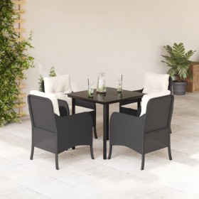 5-piece garden furniture set with black synthetic rattan cushions by , Garden sets - Ref: Foro24-3211914, Price: 412,99 €, Di...