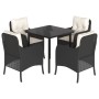 Set de muebles jardín 5 pzas con cojines ratán sintético negro de , Conjuntos de jardín - Ref: Foro24-3211914, Precio: 412,37...