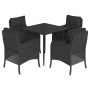 Set de muebles jardín 5 pzas con cojines ratán sintético negro de , Conjuntos de jardín - Ref: Foro24-3211921, Precio: 450,35...