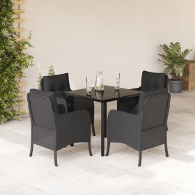 5-teiliges Gartenmöbel-Set mit Kissen synthetisches Rattan schwarz von , Gartensets - Ref: Foro24-3211928, Preis: 429,82 €, R...