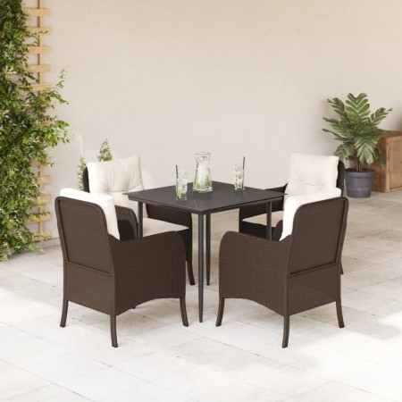 5-piece garden dining set with brown synthetic rattan cushions by , Garden sets - Ref: Foro24-3211935, Price: 467,19 €, Disco...