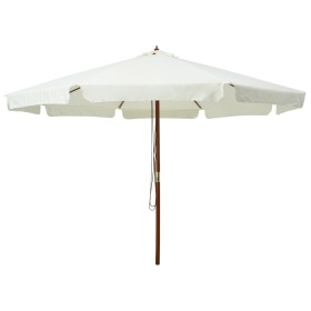 Garden parasol with sand white wooden pole 330 cm by vidaXL, Umbrellas - Ref: Foro24-47212, Price: 177,52 €, Discount: %