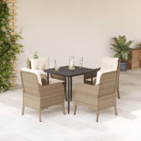 5-teiliges Garten-Esszimmer-Set mit Kissen synthetisches Rattan beige von , Gartensets - Ref: Foro24-3211963, Preis: 521,26 €...