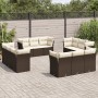 Set of garden sofas and cushions 12 pieces synthetic brown rattan by , Garden sets - Ref: Foro24-3249172, Price: 955,56 €, Di...