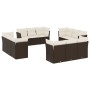 Set of garden sofas and cushions 12 pieces synthetic brown rattan by , Garden sets - Ref: Foro24-3249172, Price: 955,56 €, Di...