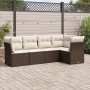 5-teiliges Garten-Esszimmerset und Kissen Kunstrattan braun von , Gartensets - Ref: Foro24-3249442, Preis: 372,74 €, Rabatt: %