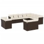 Set of garden sofas and cushions 12 pieces synthetic brown rattan by , Garden sets - Ref: Foro24-3250372, Price: 880,03 €, Di...