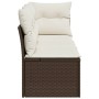 Garden sofa with cushions, 3 seats, synthetic brown rattan by , Outdoor sofas - Ref: Foro24-366218, Price: 203,91 €, Discount: %