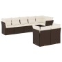 Set mit 8 Gartensofas und Kissen synthetisches Rattanbraun von , Gartensets - Ref: Foro24-3249752, Preis: 564,38 €, Rabatt: %