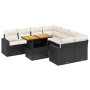 Set aus 8-teiligen Gartensofas und Kissen Kunstrattan schwarz von , Gartensets - Ref: Foro24-3271238, Preis: 637,68 €, Rabatt: %