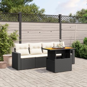 5-teiliges Gartenmöbel-Set und Kissen aus synthetischem Rattan schwarz von , Gartensets - Ref: Foro24-3271189, Preis: 352,93 ...