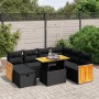 Set aus 8-teiligen Gartensofas und Kissen Kunstrattan schwarz von , Gartensets - Ref: Foro24-3276261, Preis: 546,75 €, Rabatt: %