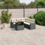 Set aus 6-teiligen Gartensofas und Kissen Kunstrattan schwarz von , Gartensets - Ref: Foro24-3271308, Preis: 435,47 €, Rabatt: %