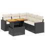 Set aus 6-teiligen Gartensofas und Kissen Kunstrattan schwarz von , Gartensets - Ref: Foro24-3271308, Preis: 435,47 €, Rabatt: %