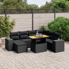 Set aus 8-teiligen Gartensofas und Kissen Kunstrattan schwarz von , Gartensets - Ref: Foro24-3275939, Preis: 592,44 €, Rabatt: %