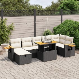 Set aus 8-teiligen Gartensofas und Kissen Kunstrattan schwarz von , Gartensets - Ref: Foro24-3276150, Preis: 571,43 €, Rabatt: %