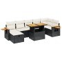 Set aus 8-teiligen Gartensofas und Kissen Kunstrattan schwarz von , Gartensets - Ref: Foro24-3276150, Preis: 562,07 €, Rabatt: %