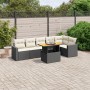 7-teiliges Garten-Esszimmerset und Kissen synthetisches Rattan schwarz von , Gartensets - Ref: Foro24-3271322, Preis: 490,68 ...