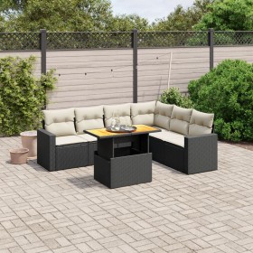 7-teiliges Garten-Esszimmerset und Kissen synthetisches Rattan schwarz von , Gartensets - Ref: Foro24-3271329, Preis: 516,09 ...