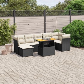 Set aus 8-teiligen Gartensofas und Kissen Kunstrattan schwarz von , Gartensets - Ref: Foro24-3270944, Preis: 553,10 €, Rabatt: %